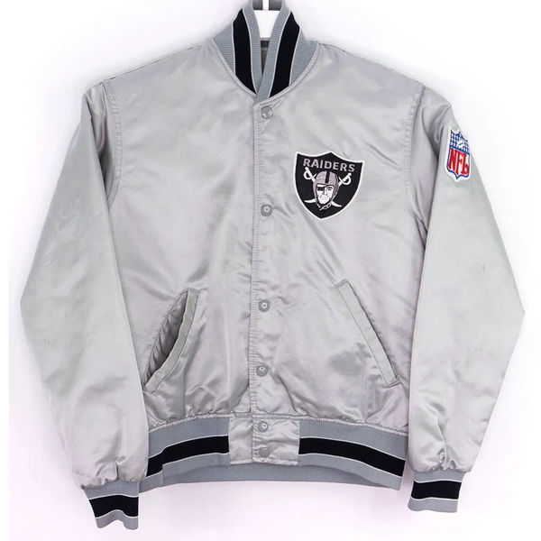 Shop Las Vegas Raiders 80’s Silver Satin Jacket