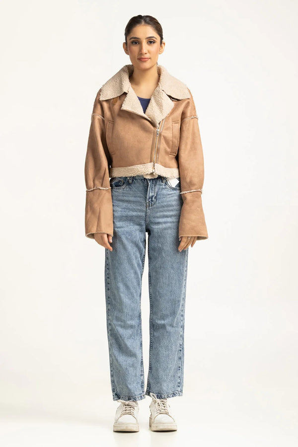 Women’s Suede Leather Zipper Jacket